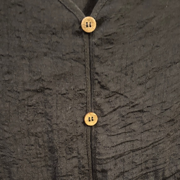 Black Button-Down Ruffle Sheer Tunic - Picture 4 of 5